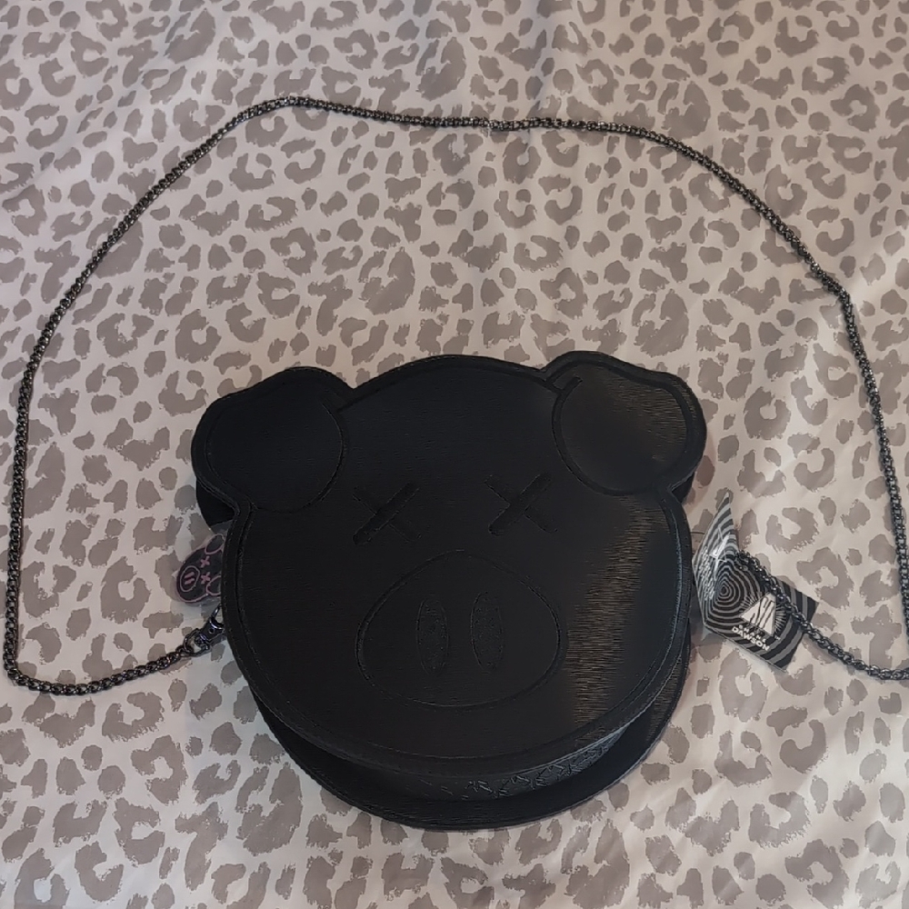 Black Pig-Shaped Crossbody Bag